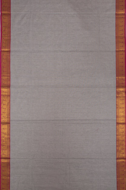 Handspun Cotton Butta Grey Saree