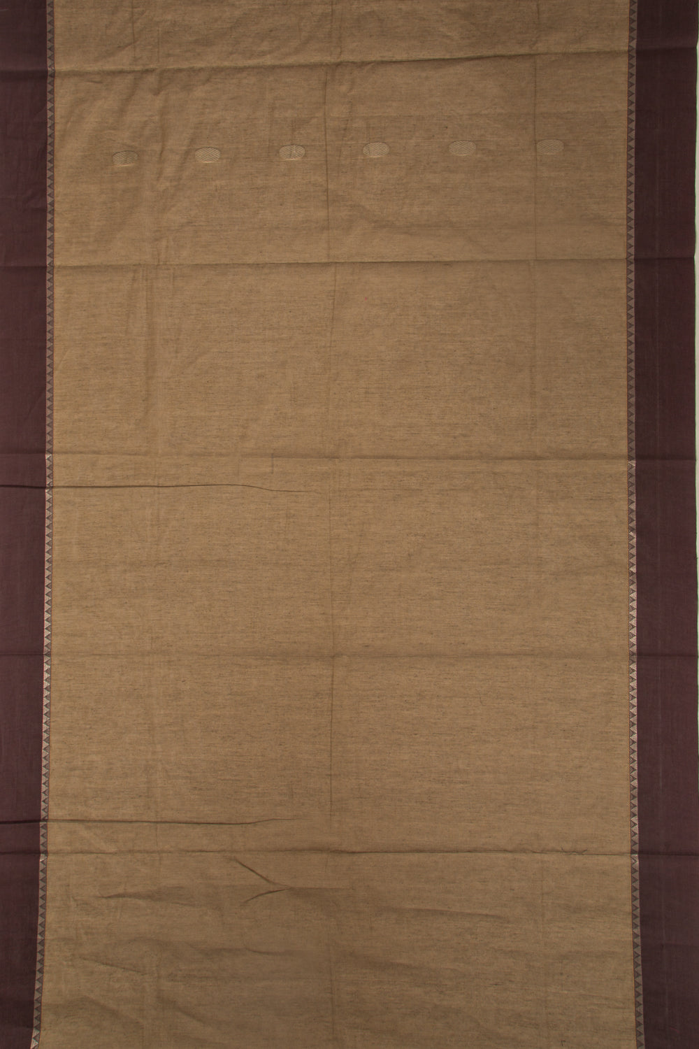Chettinad Cotton Butta Khaki Brown Saree