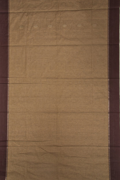 Chettinad Cotton Butta Khaki Brown Saree