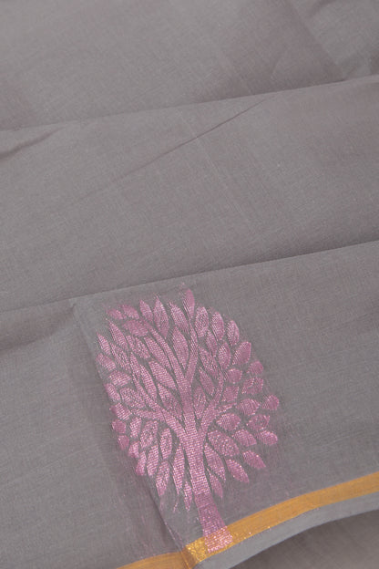 Chettinad Cotton Butta Grey Saree