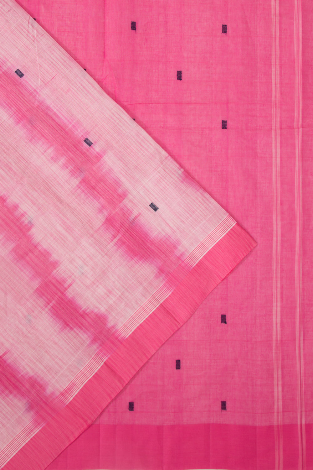 Handspun Cotton Brocade White Saree