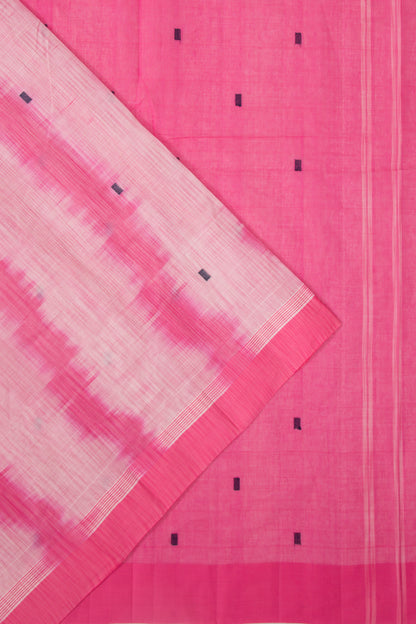 Handspun Cotton Brocade White Saree