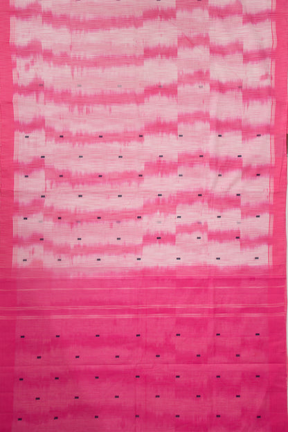 Handspun Cotton Brocade White Saree