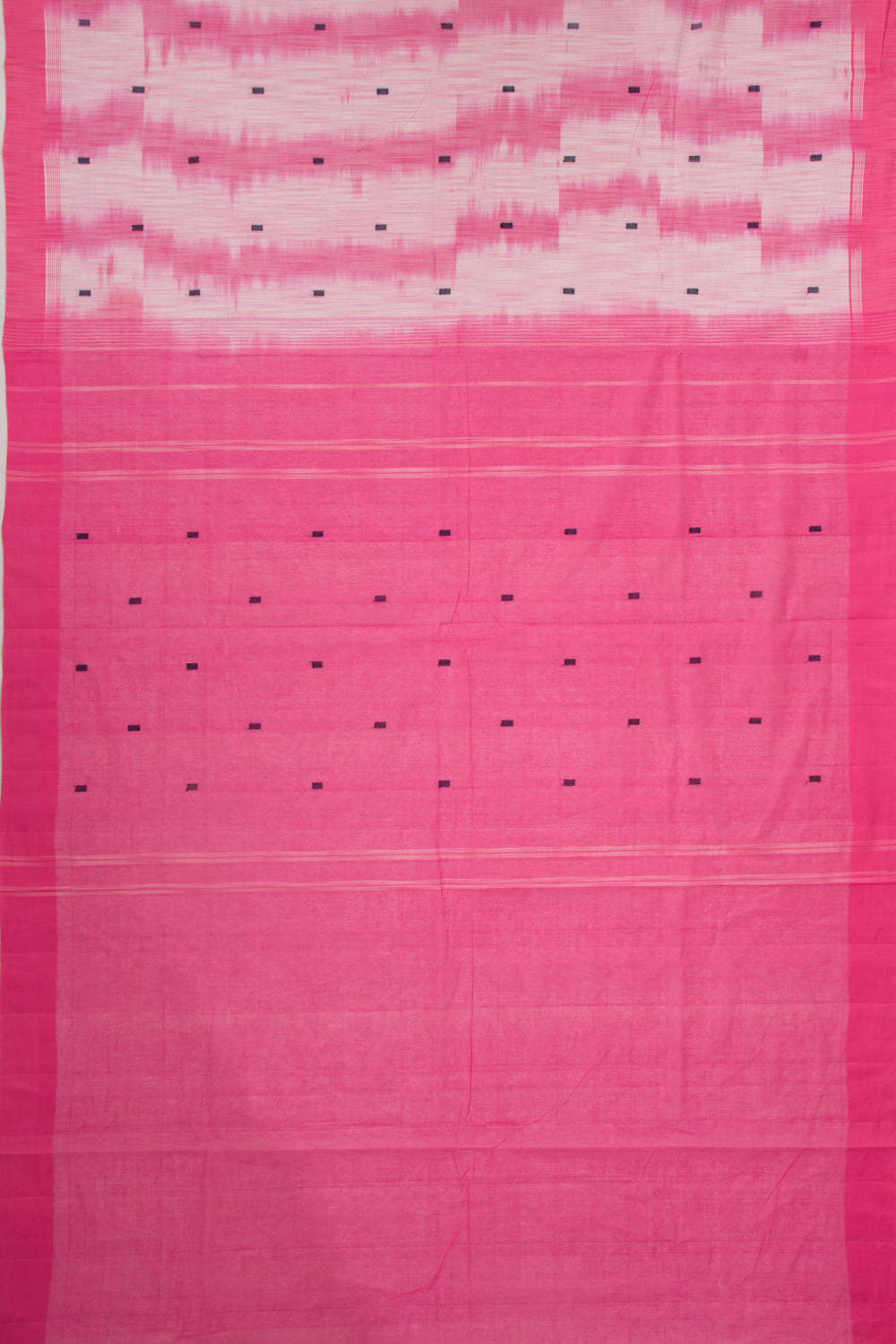 Handspun Cotton Brocade White Saree