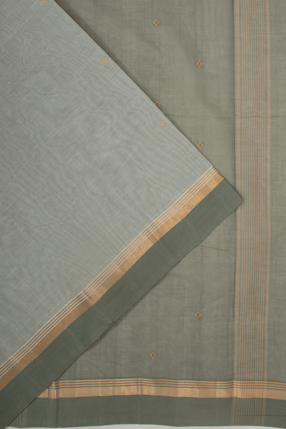 Chettinad Cotton Butta Pastel Grey Saree