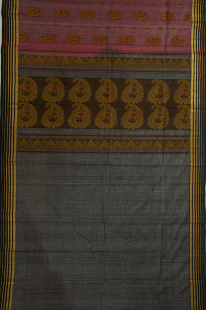 Handspun Cotton Butta Maroon Saree