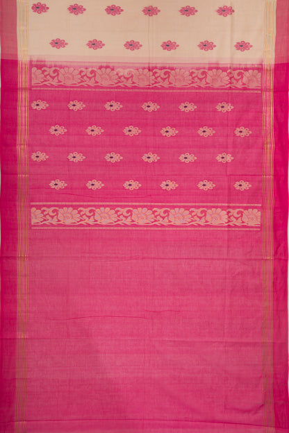 Chettinad Cotton Plain Cream Saree