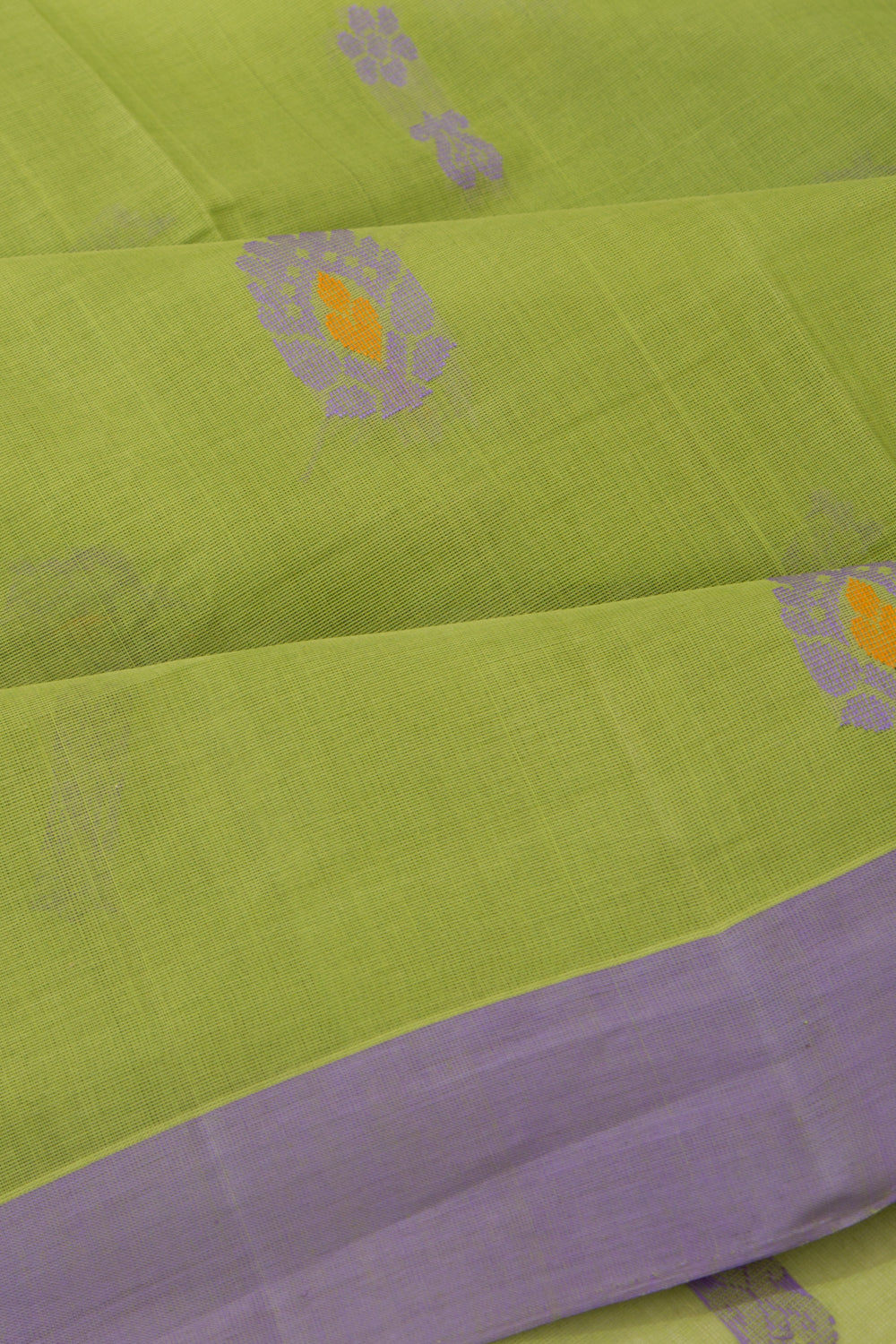 Chettinad Cotton Plain Green Saree