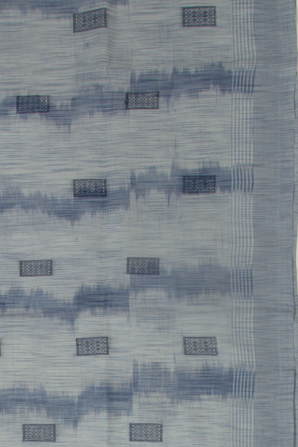Handspun Cotton Brocade White Saree