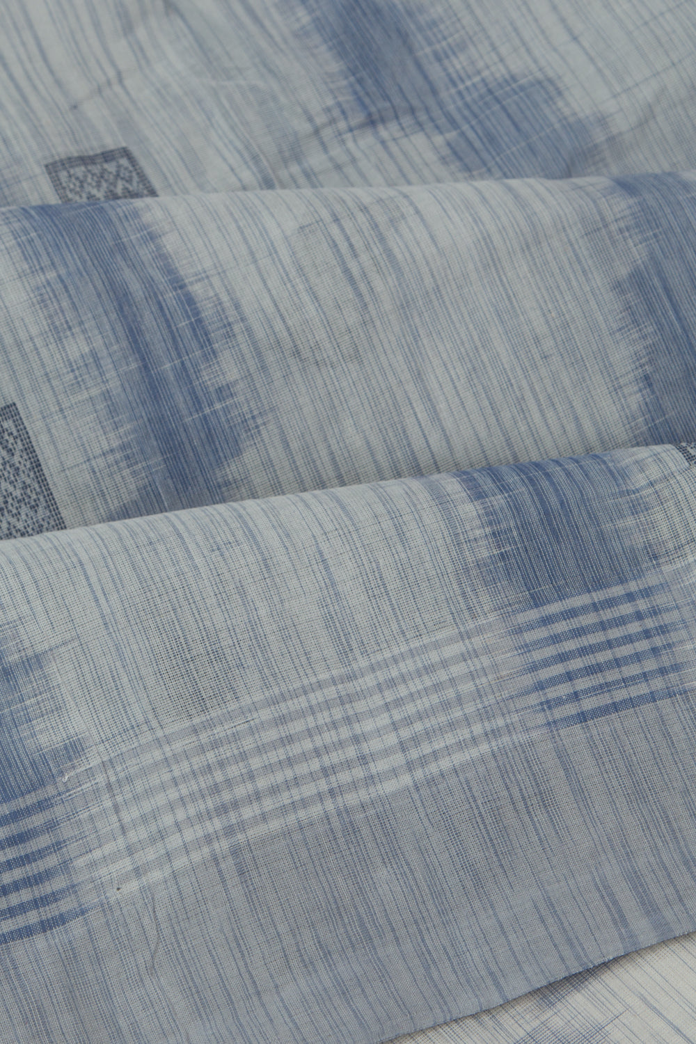 Handspun Cotton Brocade White Saree