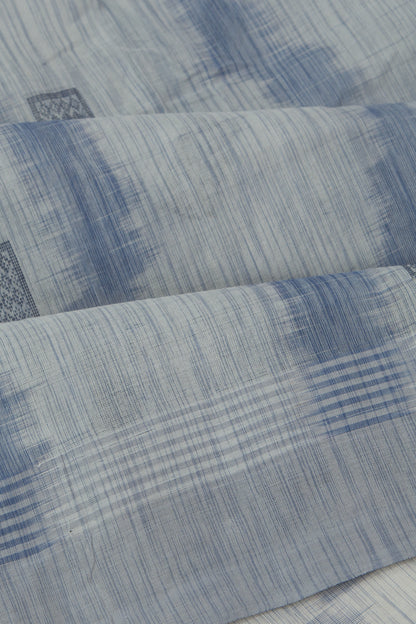 Handspun Cotton Brocade White Saree