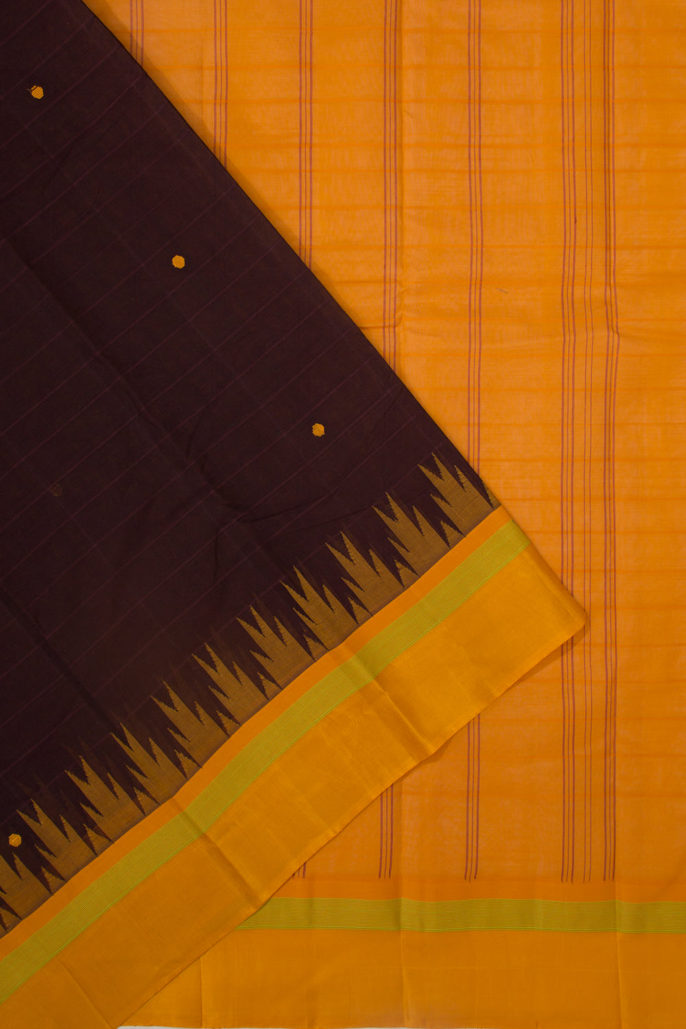 Chettinad Cotton Butta Yellow Saree