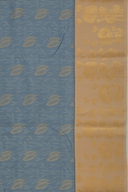 Soft Silk Brocade Steel Blue Saree