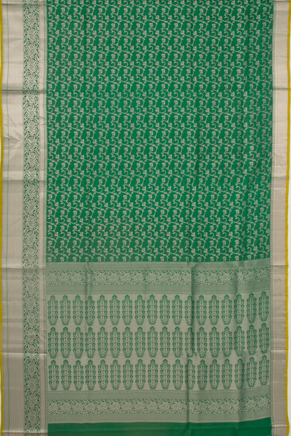 Taranga Kanchi Silk Jaal Bottle Green Saree