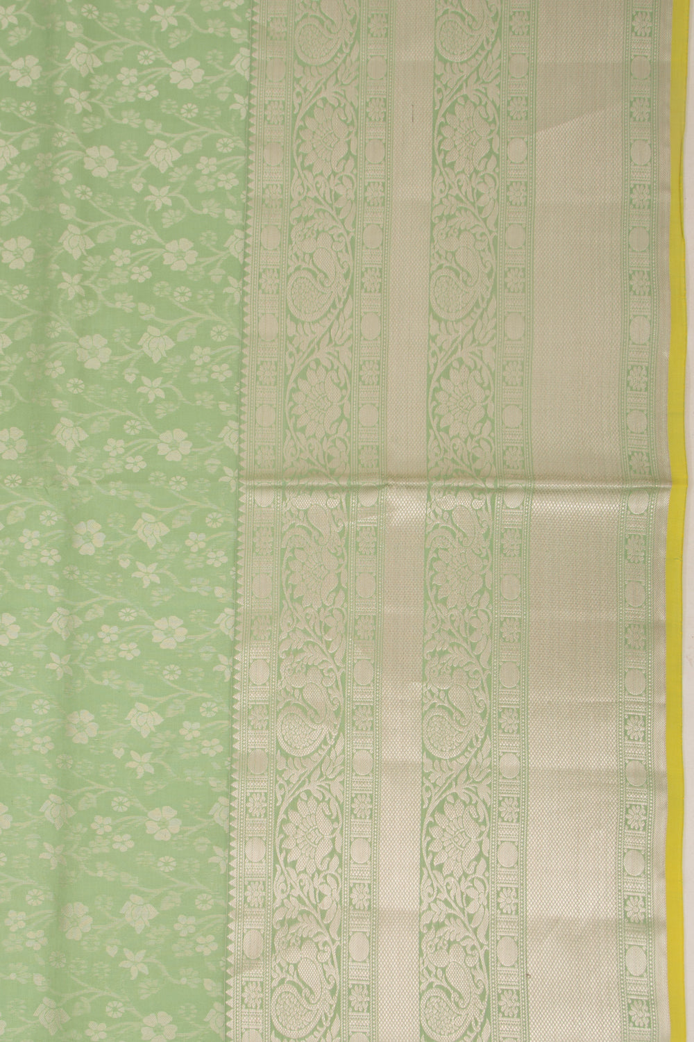 Taranga Kanchi Silk Jaal Pastel Green Saree