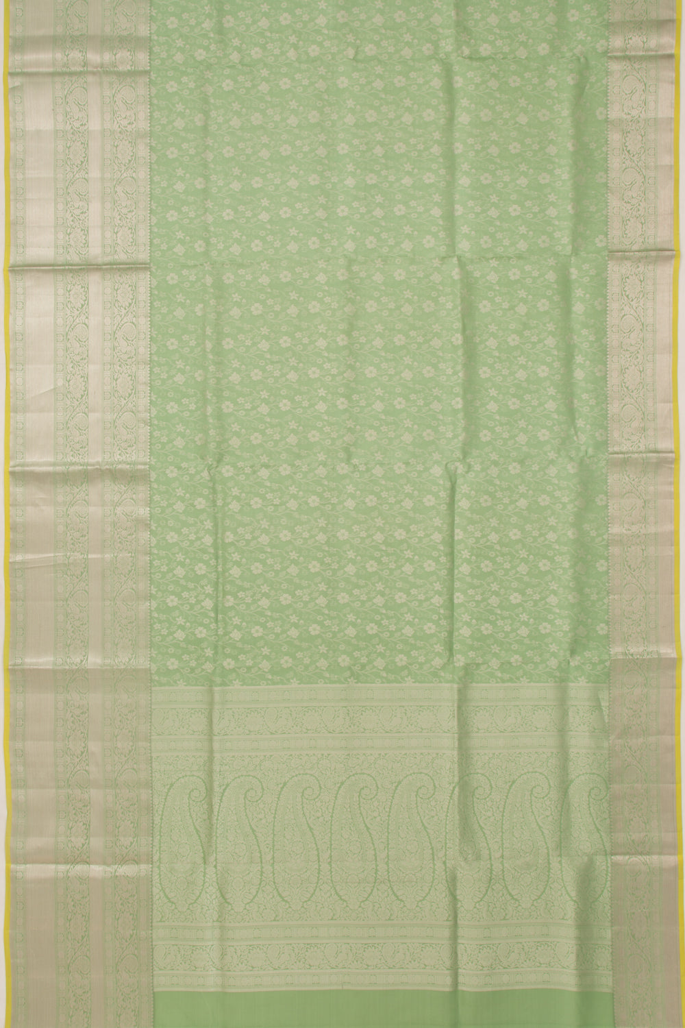 Taranga Kanchi Silk Jaal Pastel Green Saree