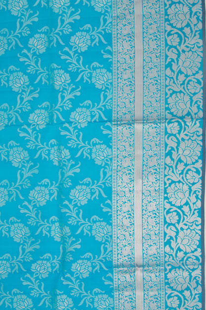 Taranga Kanchi Silk Jaal Sky Blue Saree