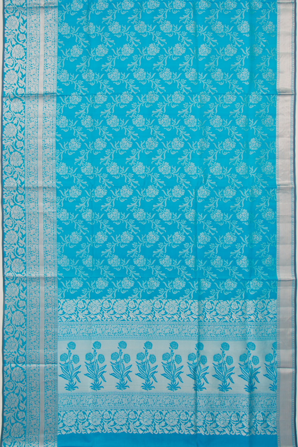 Taranga Kanchi Silk Jaal Sky Blue Saree