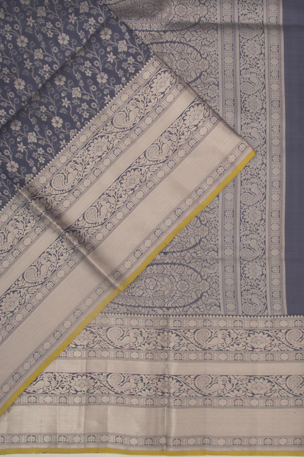 Taranga Kanchi Silk Brocade Grey Saree