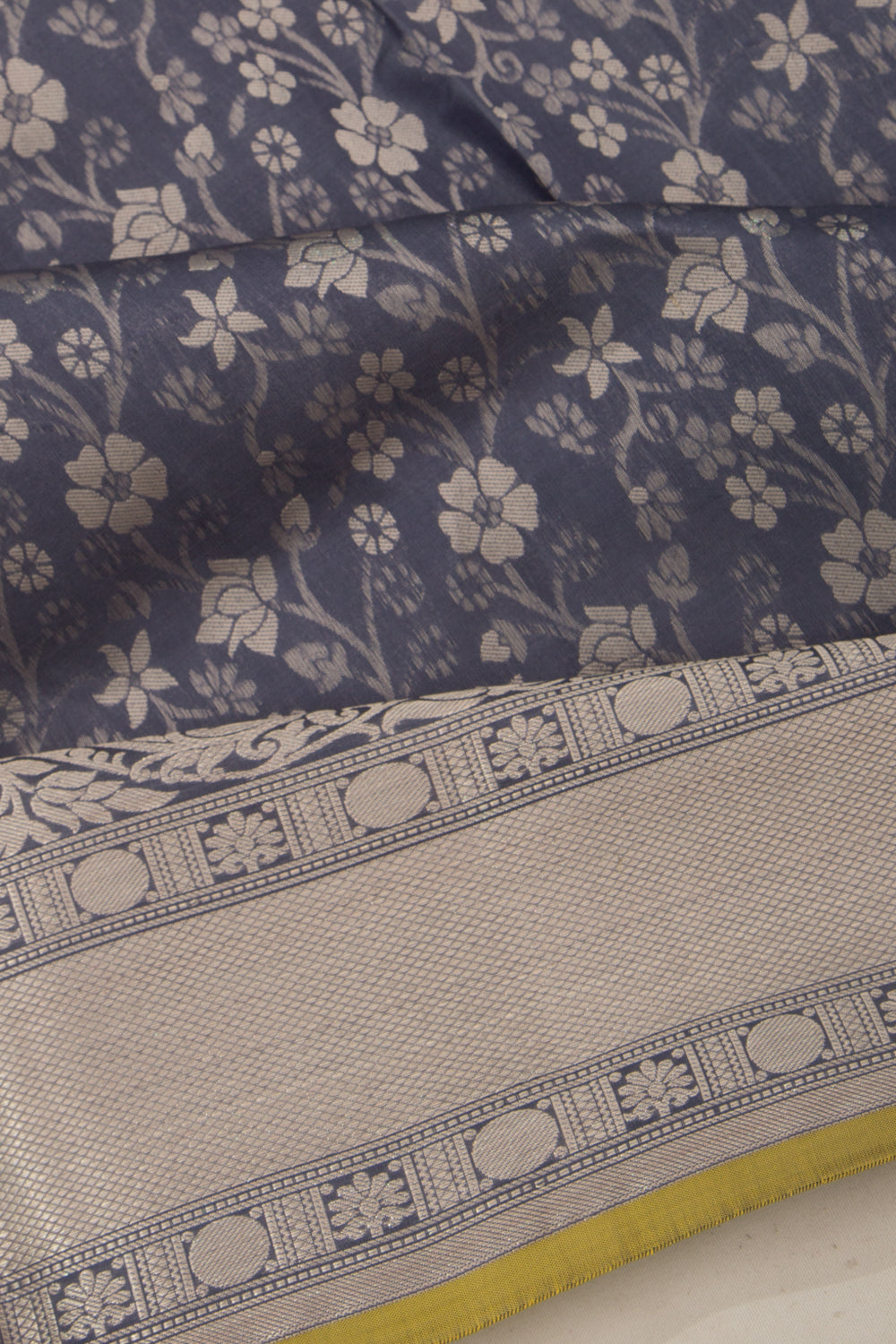 Taranga Kanchi Silk Brocade Grey Saree