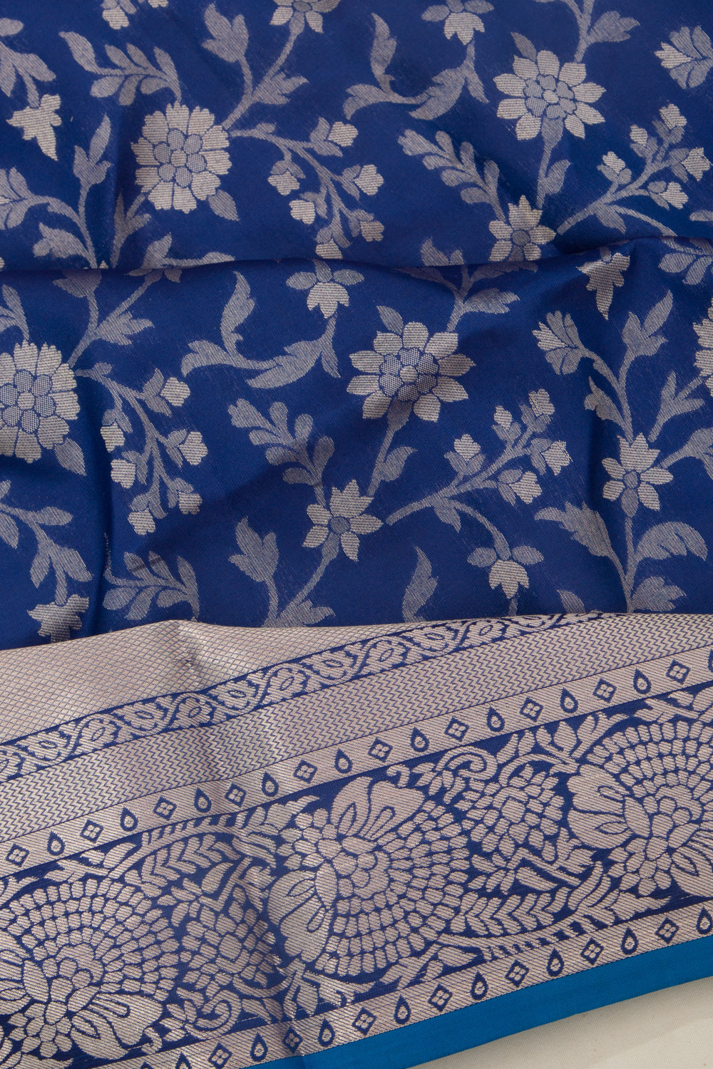 Taranga Kanchi Silk Jaal Dark Blue Saree