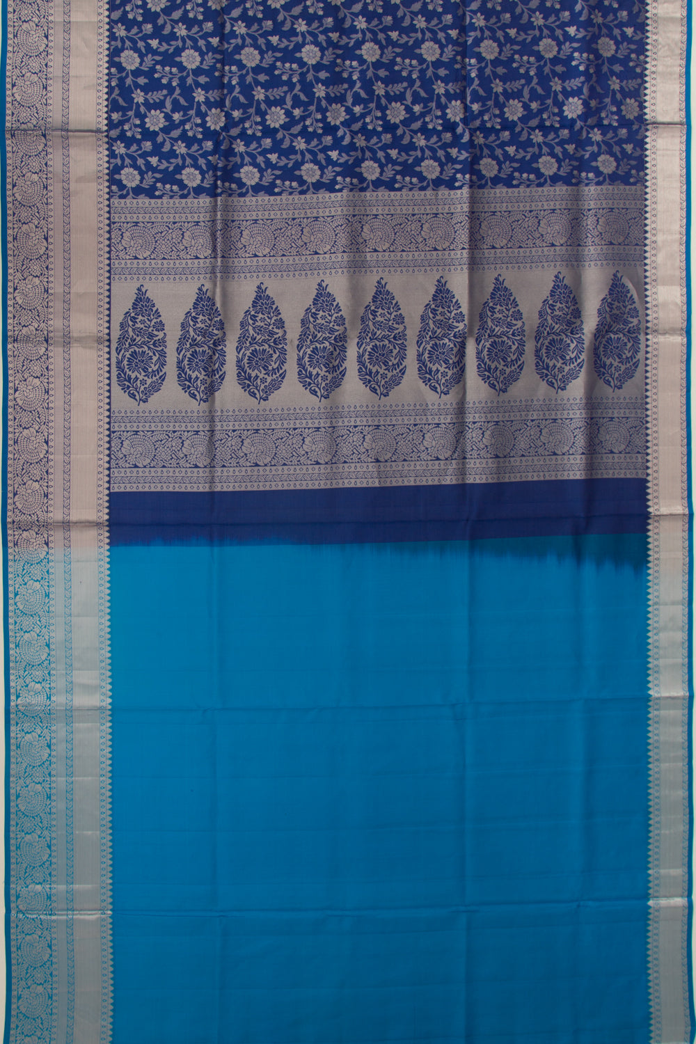 Taranga Kanchi Silk Jaal Dark Blue Saree