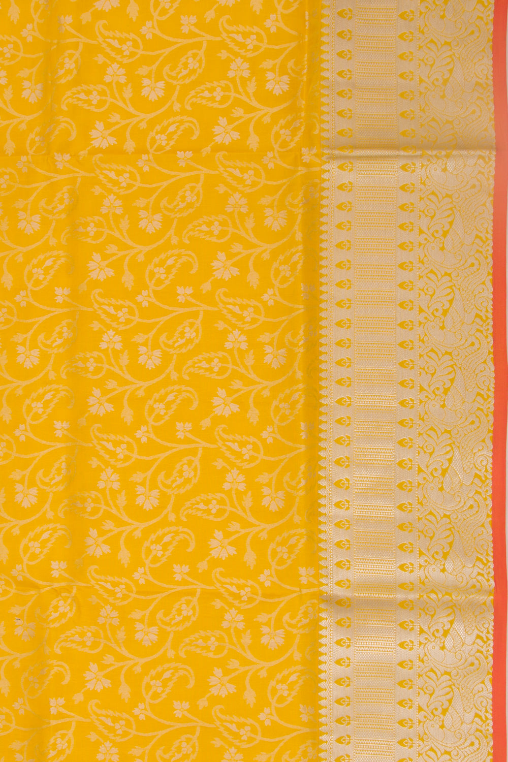 Taranga Kanchi Silk Jaal Yellow Saree