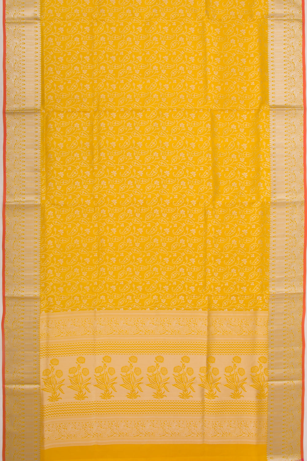 Taranga Kanchi Silk Jaal Yellow Saree