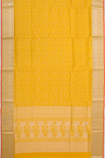 Taranga Kanchi Silk Jaal Yellow Saree