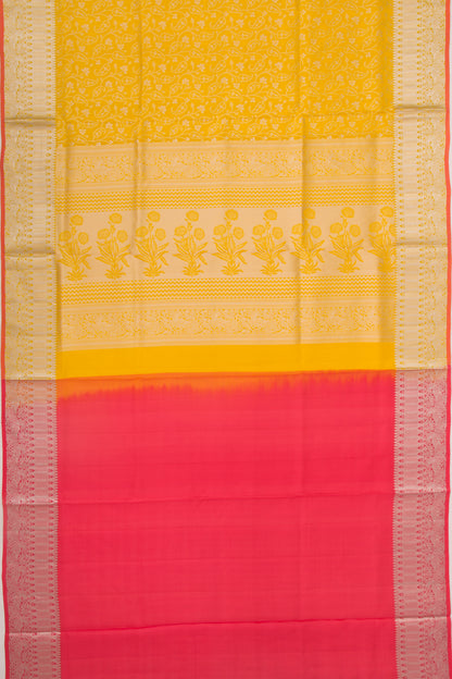 Taranga Kanchi Silk Jaal Yellow Saree