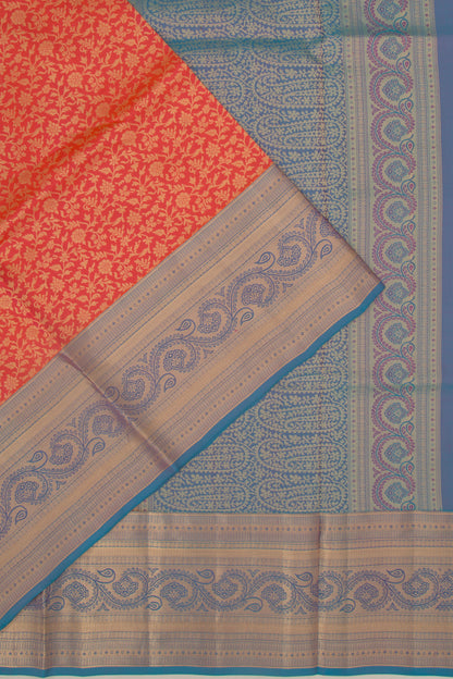 Taranga Kanchi Silk Brocade Orange Saree