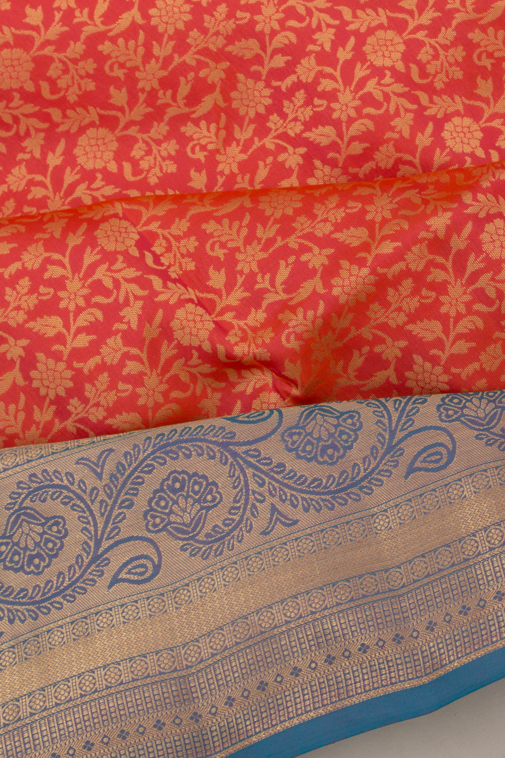 Taranga Kanchi Silk Brocade Orange Saree