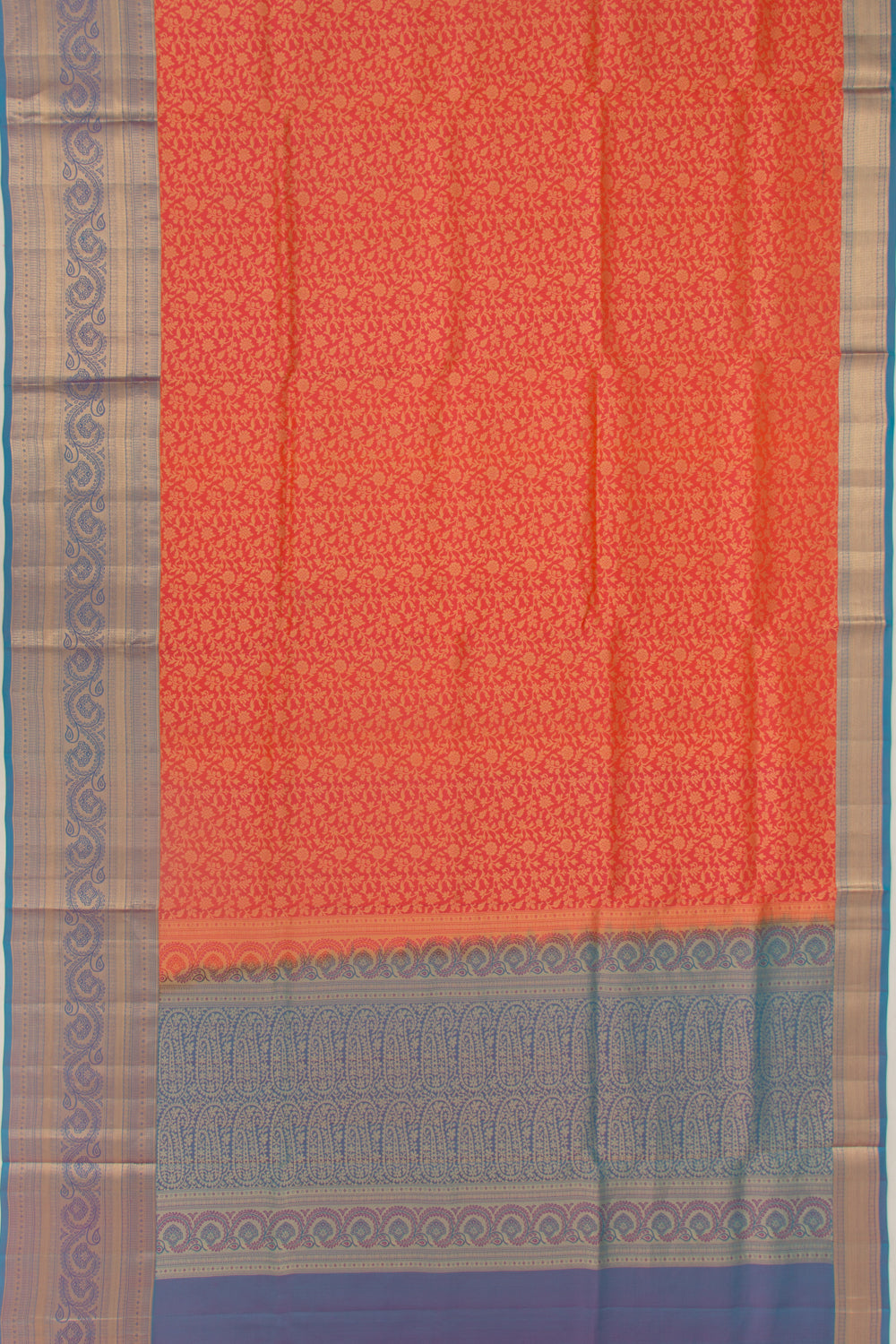Taranga Kanchi Silk Brocade Orange Saree