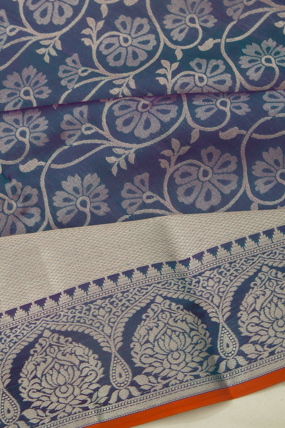 Taranga Kanchi Silk Jaal Dark Blue Saree