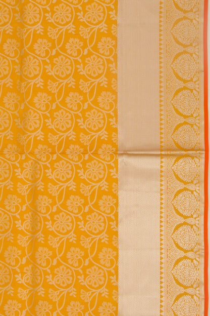 Taranga Kanchi Silk Jaal Mustard Yellow Saree