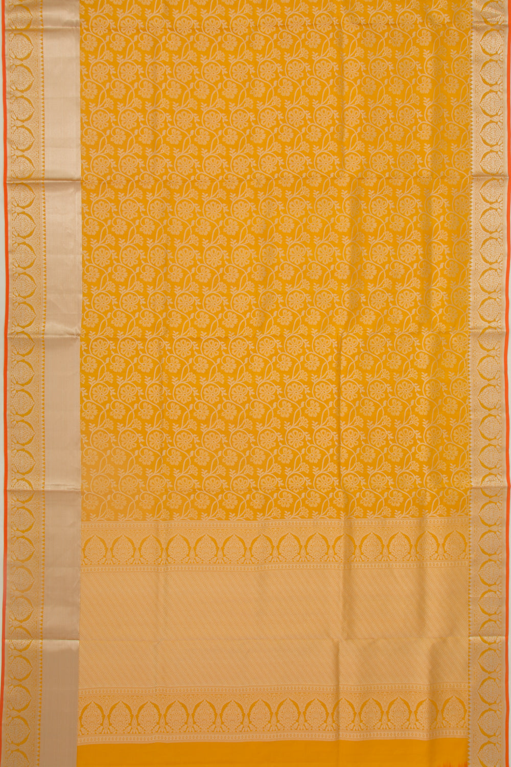 Taranga Kanchi Silk Jaal Mustard Yellow Saree