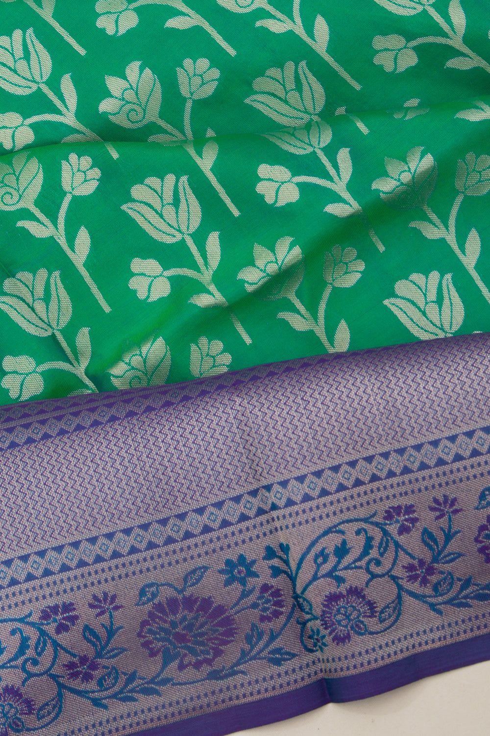 Taranga Kanchi Silk Brocade Green Saree