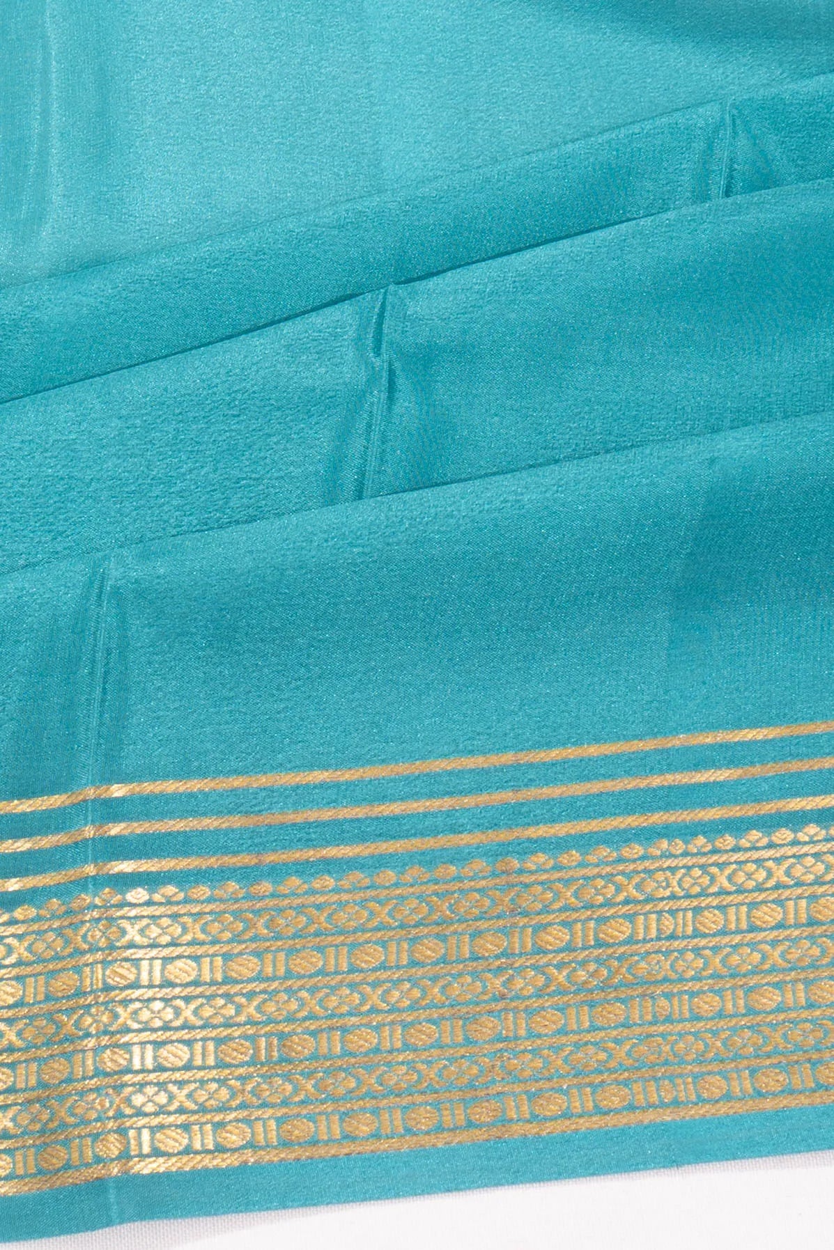 Mysore Silk Plain Sky Blue Saree