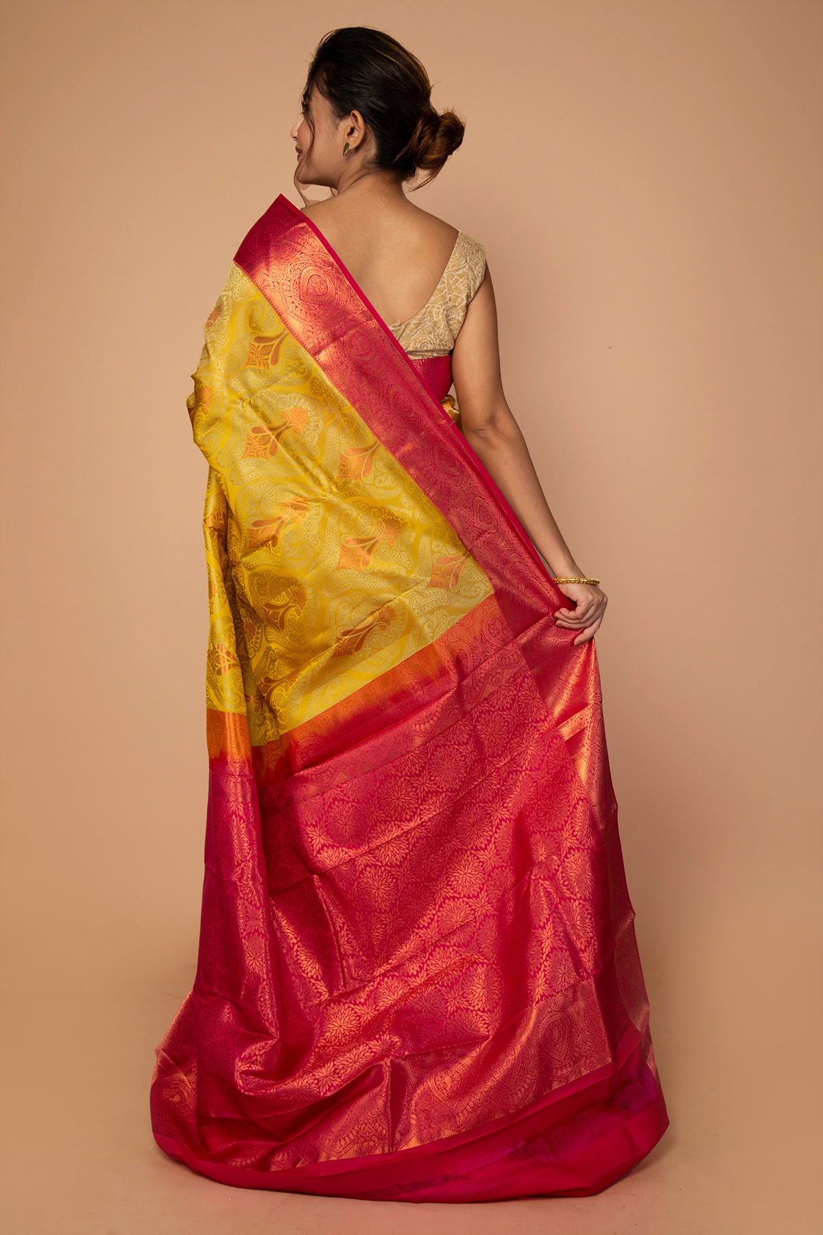 Taranga Kanchi Silk Butta Yellow Saree
