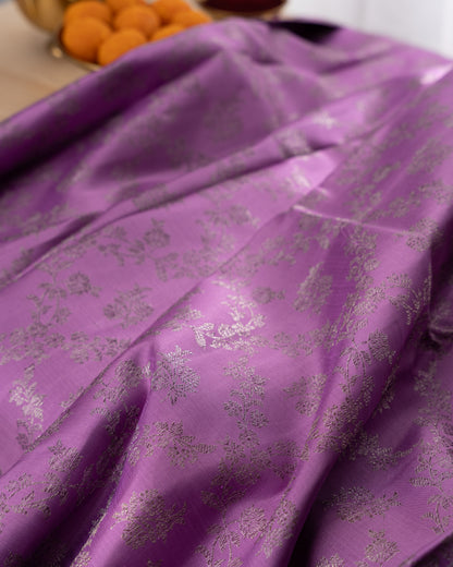 Kanchipuram Silk Antique Zari Lavender Saree
