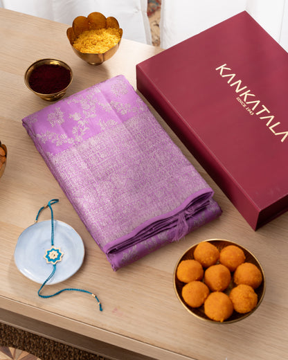 Kanchipuram Silk Antique Zari Lavender Saree