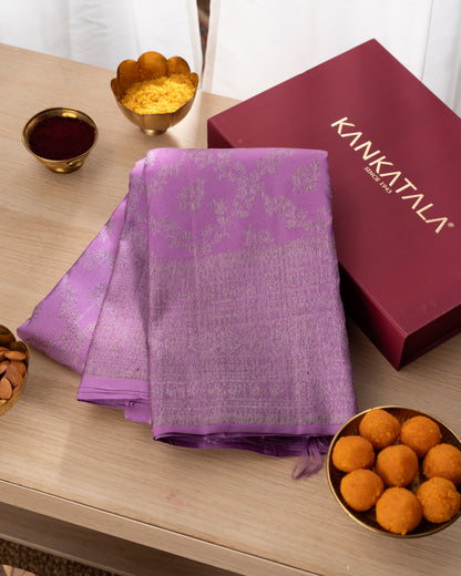 Kanchipuram Silk Antique Zari Lavender Saree