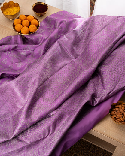 Kanchipuram Silk Antique Zari Lavender Saree