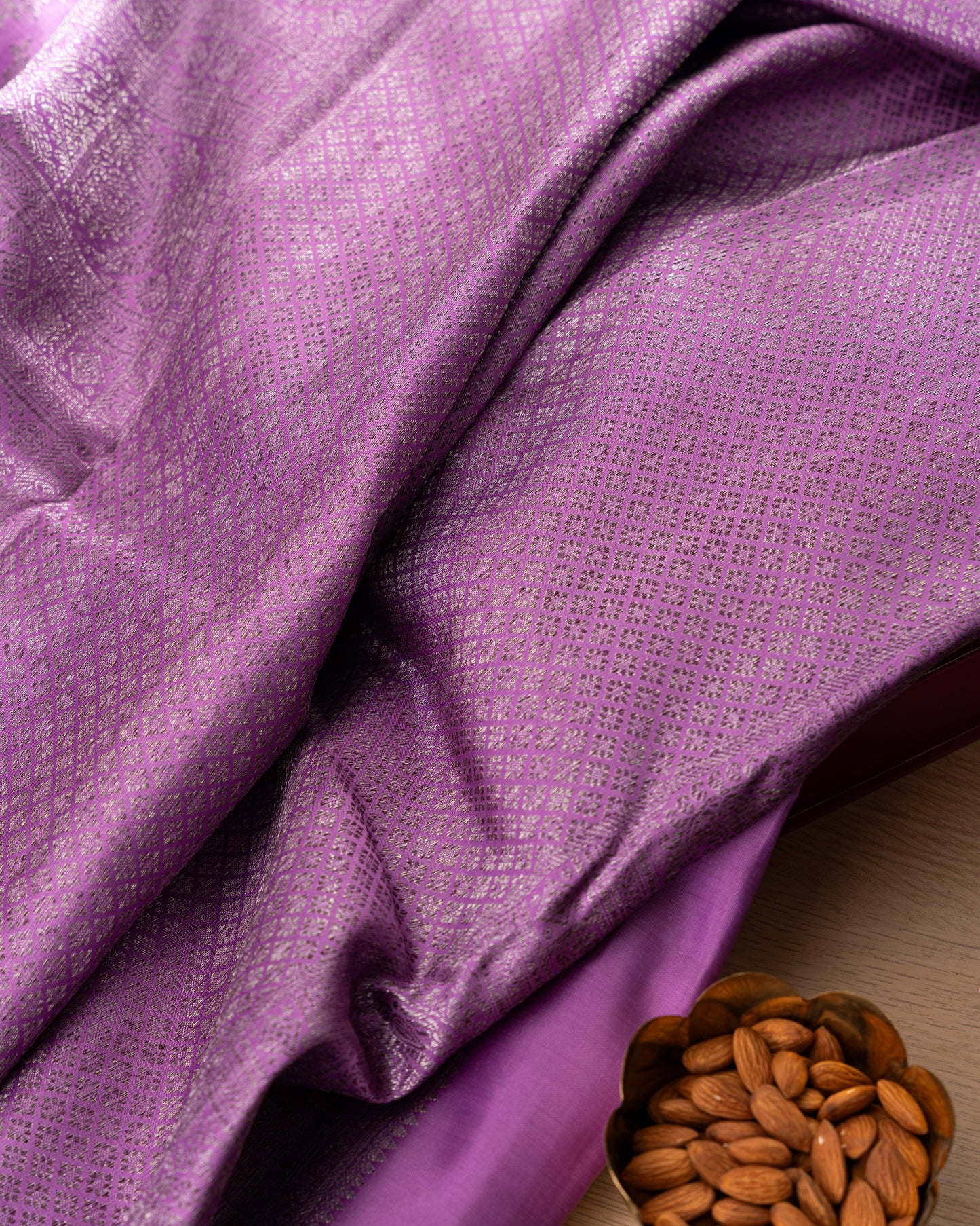 Kanchipuram Silk Antique Zari Lavender Saree