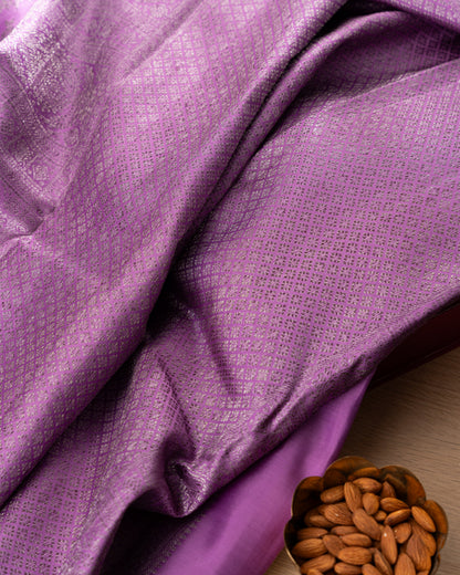 Kanchipuram Silk Antique Zari Lavender Saree