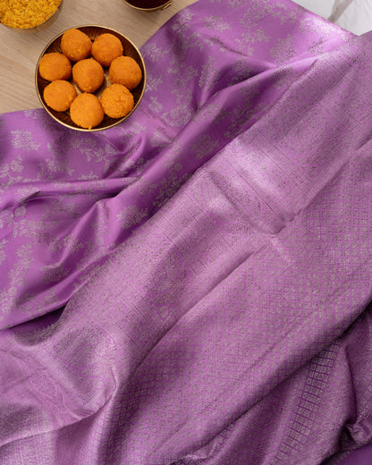 Kanchipuram Silk Antique Zari Lavender Saree