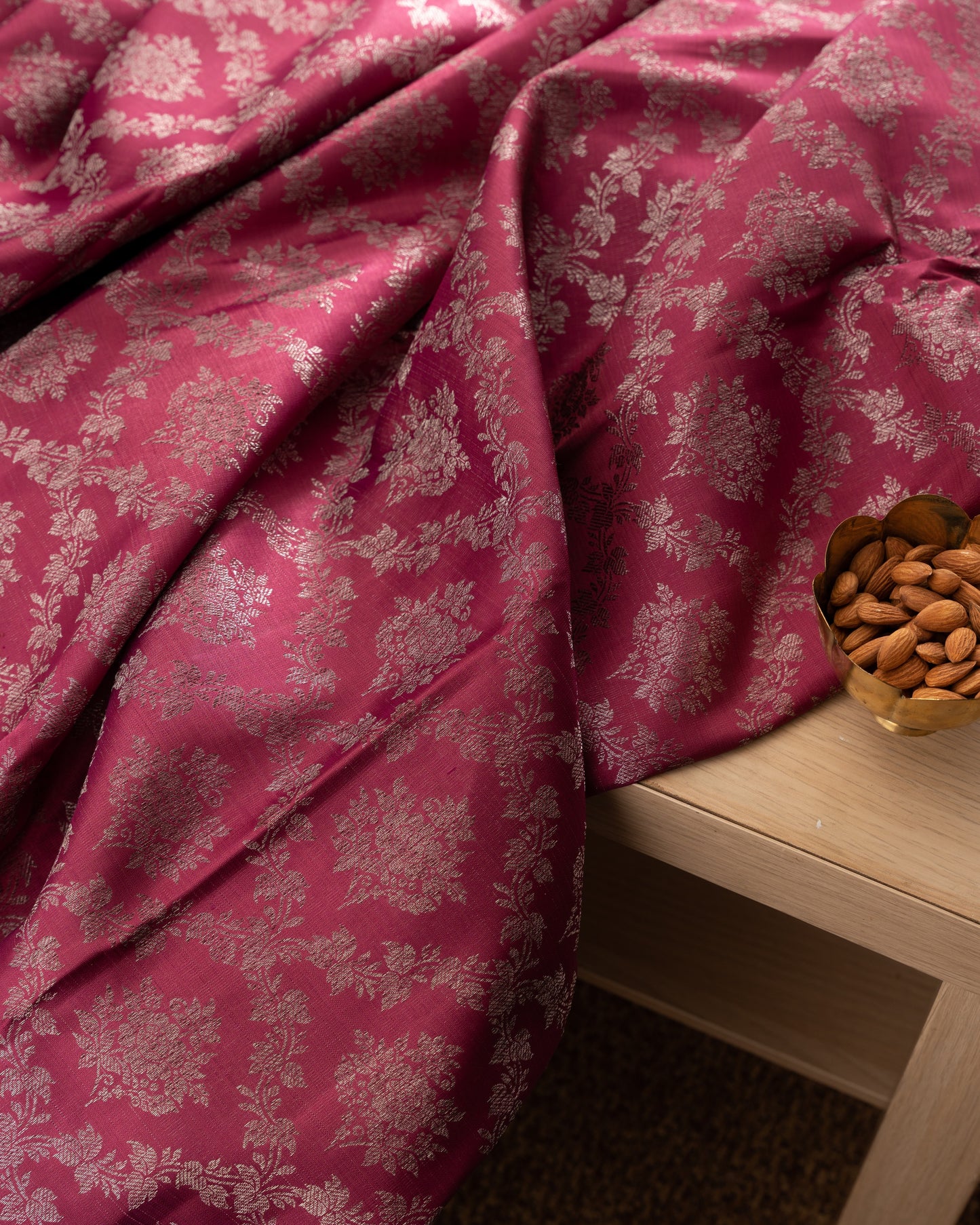 Taranga Kanchi Silk Antique Zari Jaal Purple Saree With Rakhi And Gift Box