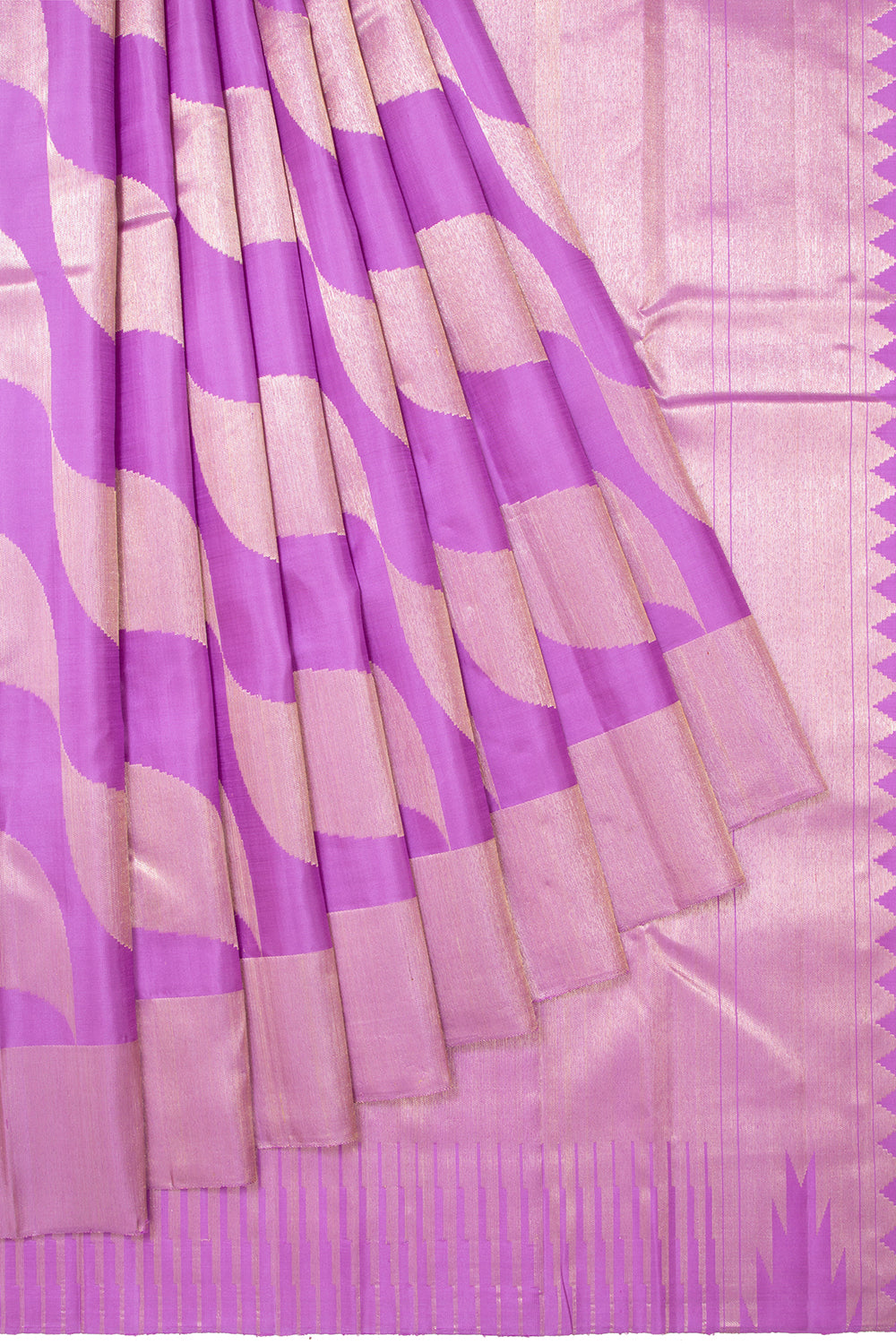 Kanchipuram Silk Brocade Lavender Saree