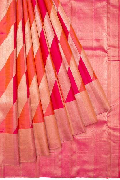 Kanchipuram Silk Brocade Red Saree