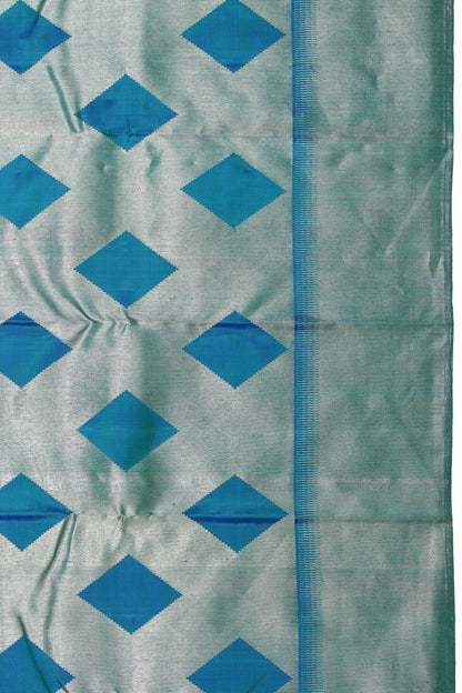 Kanchipuram Silk Brocade Blue Saree